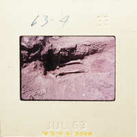 The image shows an archaeological site with exposed human bones.