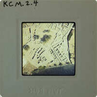 Aerial photograph of an archaeological site.