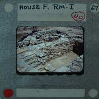 An old photo of a stone ruins with an image border and numbers indicating it's from film reel 40.