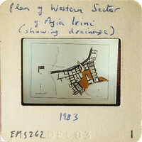 A map showing drainage plans for Western Sector and Ajai Briini, dated 1983.