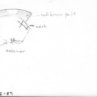 Index card with typed and handwritten information, sometimes including a sketch, of pottery from an excavation.