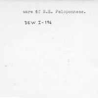 Index card with typed and handwritten information, sometimes including a sketch, of pottery from an excavation.