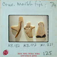 Marble figurine fragments, K9.12, K8.182 K3.107 K1.231.